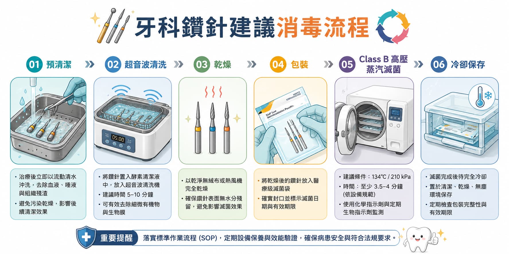 牙科鑽針建議消毒流程